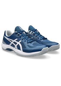 Hallenschuh asics "COURT HUNTER FF", Herren, Gr. 46, blau (mako blau, gravel), Synthetik, Schuhe Hallenschuh, besonders geeignet f&uuml;r Handball und Volleyball, Topseller