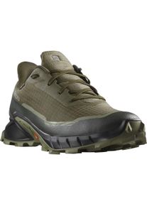 Trailrunningschuh Salomon "ALPHACROSS 5 GORE-TEX", Herren, Gr. 45, gr&uuml;n (oliv), Synthetik, Textil, Schuhe Trailrunningschuh, wasserdicht, Trailrunningschuhe, Topseller