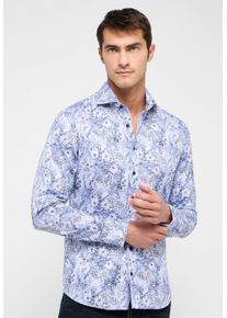 Langarmhemd Eterna "SLIM FIT", Damen, Gr. 38, Normalgr&ouml;&szlig;en, blau, Twill, 100% Baumwolle, schmal, Manschette, Hemden Langarmhemd, EASY IRON (b&uuml;gelleicht)