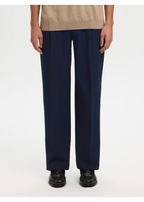 Chinohose Selected "SLH220-LOOSE FINN FLEX PANTS NOOS", Herren, Gr. XXL, N-Gr, blau (navy blazer), Web, Obermaterial: 62% Polyester, 33% Viskose, 5% Elasthan, unifarben, weit normal, Hosen Chinohose