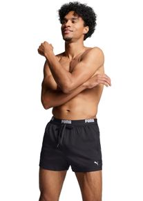 Badeshorts Puma "Puma SWIM MEN LOGO SHORT SHORTS 1P", Herren, Gr. XL, N-Gr, schwarz, Web, Obermaterial: 100% Polyester, unifarben, Badehosen Badeshorts, Seitentaschen, Ges&auml;&szlig;tasche mit Rei&szlig;verschluss, Kordelzug