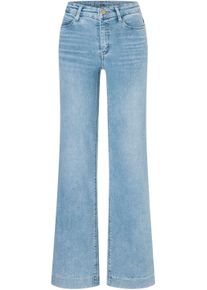 Weite Jeans MAC "Dream Wide authentic", Damen, Gr. 46, L&auml;nge 32, summer blau clouds wash, Denim/Jeans, Obermaterial: 92% Baumwolle, 5% Elastomultiester, 3% Elasthan, straight fit lang, Jeans Weite Jeans, mit formendem Shaping-Effekt, Topseller
