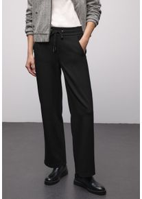 Stoffhose Street One, Damen, Gr. 46, L&auml;nge 30, schwarz, Web, Obermaterial: 73% Viskose, 24% Nylon, 3% Elasthan. Futter: 100% Polyester, unifarben, bequem lang, Hosen Stoffhose, mit Tape-Details