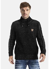 Cipo & Baxx Kapuzenpullover CIPO & BAXX, Herren, Gr. 3XL, schwarz, Strick, Obermaterial: 100% Polyacryl, unifarben, regular fit, Pullover Kapuzenpullover