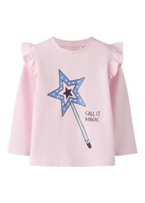 Langarmshirt name it "NMFTIKKA LS TOP BOX PB", M&auml;dchen, Gr. 98, tender touch, Jersey, Obermaterial: 95% Baumwolle, 5% Elasthan, bedruckt, unifarben, normal normal, Rundhals, Shirts Langarmshirt