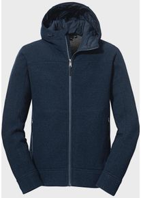 Sch&ouml;ffel Fleecejacke SCH&Ouml;FFEL "Fleece Hoody Lakefield M", Herren, Gr. 56, blau (8820, blau), Oberstoff Rumpf: 50% Wolle 27% Polyester 23% Nylon Futter Kapuze: 100% Polyester Wattierung Kapuze: 100% Polyester, regular fit, hoch geschlossener Ausschnitt, Jacken Fleecejacke
