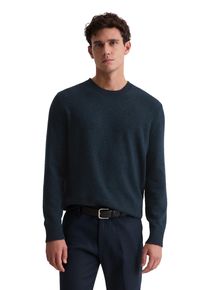 Marc O'Polo Rundhalspullover MARC O'POLO "regular aus Bio-Baumwoll-Mix-Boucle", Herren, Gr. XXL, schwarz navy, Strick, Obermaterial: 89% Baumwolle, 6% Polyester, 5% Polyamid, regular fit normal, Rundhals, B&uuml;ndchen, Pullover Rundhalspullover