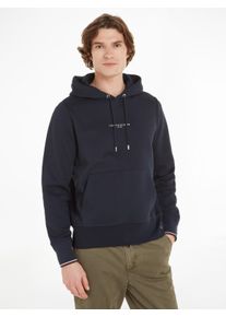 Hoodie Tommy Hilfiger "TOMMY LOGO TIPPED HOODY", Herren, Gr. M, blau (desert sky), Sweatware, Obermaterial: 63% Baumwolle, 37% Polyester, kontrastfarbene Details, unifarben, regular fit h&uuml;ftlang, Rippstrickb&uuml;ndchen kontrastfarben, Sweatshirts Hoodie, Tommy-Tape innen am Ausschnitt, Flag-Stickerei am &Auml;rmel