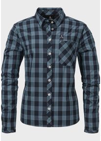 Sch&ouml;ffel Outdoorbluse SCH&Ouml;FFEL "Blouse Silba L", Damen, Gr. 40, blau (8860, blau), Oberstoff : 92% Nylon 8% Elasthan, Basic, V-Ausschnitt, Blusen Outdoorbluse