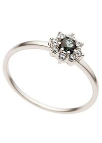 Fingerring Firetti "Schmuck Geschenk Gold 333 Damenring Goldring Edelstein Farbstein" Gr. 17, bunt (wei&szlig;goldfarben, blau), Fingerringe, Damen, 17, 0,12 P2 = erkennbare Einschl&uuml;sse, Diamanten Wei&szlig;gold 333, 1,5mm, Diamanten, Wei&szlig;gold 333, Fingerring, mit Saphir - mit Brillanten