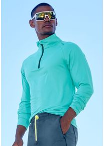 Funktionsshirt AUTHENTIC LE JOGGER, Herren, Gr. S (44/46), t&uuml;rkis, Trikot, Obermaterial: 88% Polyester, 12% Elasthan, unifarben, figurbetont h&uuml;ftlang, ohne Ausschnitt, Raglan&auml;rmel normaler Saum, Shirts Funktionsshirt, mit Stehkragen und Rei&szlig;verschluss