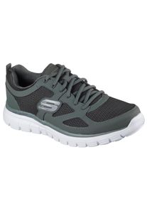 Sneaker Skechers "BURNS-AGOURA", Herren, Gr. 43, oliv, Leder, Textil, kontrastfarbene Details, Schuhe Sneaker, Schn&uuml;rschuh, Sportschuh mit Memory Foam