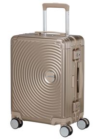 Hartschalen-Trolley American Tourister "SOUNDBOX ALU, verschiedene Gr&ouml;&szlig;en und Farben", Damen, Gr. B/H/T: 40cm x 55cm x 23cm 39 l, braun (bronze), Aluminium, Koffer Hartschalen-Trolley, Hartschalen-Koffer zwei TSA-Schl&ouml;sser Aluminium-Koffer