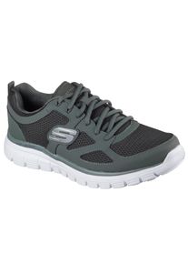 Sneaker Skechers "BURNS-AGOURA", Herren, Gr. 46, oliv, Leder, Textil, kontrastfarbene Details, Schuhe Sneaker, Schn&uuml;rschuh, Sportschuh mit Memory Foam