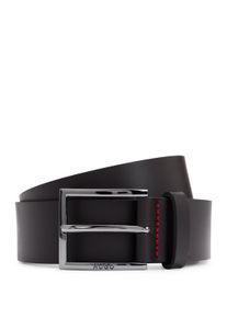 Lederg&uuml;rtel Hugo "Geek_Sz35", Herren, Gr. 90, braun (schwarz_braun), Leder, unifarben, G&uuml;rtel Lederg&uuml;rtel, mit kontrastfarbenen N&auml;hten und dezenter Metallschliesse