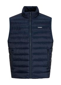 Jack & Jones Steppweste JACK & JONES "JJLOUIS LIGHT BODYWARMER COLLAR", Herren, Gr. L, navy blazer, Web, Obermaterial: 100% Polyester, unifarben, regular fit normal, Westen Steppweste