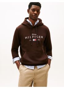 Hoodie Tommy Hilfiger "BRAND LOVE BIG HILFIGER", Herren, Gr. M, chocolate, Sweatware, Obermaterial: 77% Baumwolle, 23% Polyester, regular fit normal, Rippb&uuml;ndchen, Sweatshirts Hoodie, mit Logo-Grafik, normale Passform