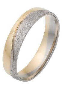 Trauring Firetti "Schmuck Geschenk Gold 375 Hochzeit Ehering Trauring "LIEBE" Welle" Gr. 19, gold (gelbgoldfarben, wei&szlig;goldfarben), Fingerringe, Damen, 19, ohne Brillanten, Gelbgold 375 Wei&szlig;gold 375, 5mm, Gelbgold 375, Wei&szlig;gold 375, Trauring, Made in Germany - wahlweise mit oder ohne Brillanten