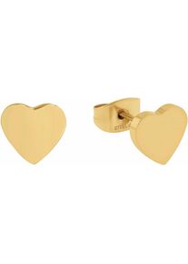Paar Ohrstecker Amor "Herzen", gold (gelbgoldfarben), Ohrringe, Damen, Edelstahl, Paar Ohrstecker