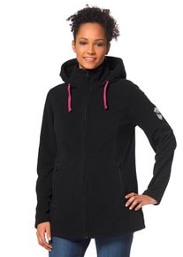 H.I.S. Fleecejacke H.I.S "aus recyceltem Material", Damen, Gr. 56/58, schwarz, Fleece, Obermaterial: 100% Polyester, Jacken Fleecejacke, f&uuml;r kalte Temperaturen, mit Kapuze und Kordelzug, atmungsaktiv