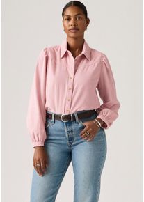 Levi's Langarmbluse LEVI'S "JOURNEY WSTRN FSH", Damen, Gr. L (40), zephyr, Cord, Obermaterial: 100% Baumwolle, bequem normal, Puff&auml;rmel Manschette, Blusen Langarmbluse, Feine Cord Qualit&auml;t