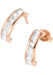 Paar Ohrstecker Firetti "Schmuck Geschenk Gold 375 Ohrschmuck Ohrringe Steine carr&eacute;f&ouml;rmig", rosa (ros&eacute;goldfarben, kristallwei&szlig;, kristallwei&szlig;), Ohrringe, Damen, Ros&eacute;gold 375, Paar Ohrstecker, mit Zirkonia (synth.)