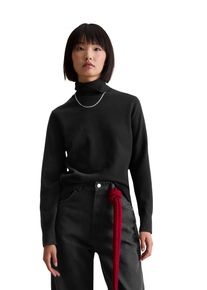 Marc O'Polo Rollkragenpullover MARC O'POLO DENIM, Damen, Gr. XL, schwarz, Strick, Obermaterial: 58% Baumwolle, 25% Polyamid, 17% Polyester, normal normal, Rippb&uuml;ndchen, Pullover Rollkragenpullover, Feinstrick, Basic, normale Passform