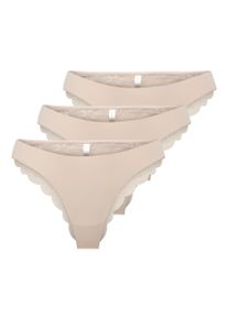 Brasilslip Only "ONLCHLOE LACE BRAZIL 3-PACK NOOS ACC", Damen, Gr. XL (42), 3 Stk., peach taffy pack:x3, Obermaterial: 90% Polyamid, 10% Elasthan, unifarben, Unterhosen Brasilslip
