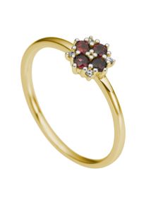 Fingerring Firetti "Schmuck Geschenk Gold 333 oder 375 Damenring Goldring Blume" Gr. 16, gelbgoldfarben, wei&szlig;goldfarben, rot, Fingerringe, Damen, 16, 0,02 P2 = erkennbare Einschl&uuml;sse, Diamanten Gelbgold 333, 1,3mm, Diamanten, Gelbgold 333, Fingerring, mit Rubin oder Saphir - mit Brillanten