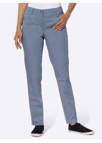 Bequeme Jeans COSMA, Damen, Gr. 46, Normalgr&ouml;&szlig;en, blau (taubenblau), 98% Baumwolle, 2% Elasthan, unifarben, lang, Jeans Bequeme Jeans