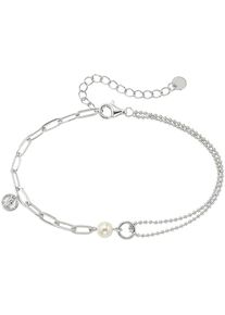 Armband "Schmuck Geschenk Silber 925 Silberarmband M&uuml;nze", beige (silberfarben, perlmuttfarben), ANISTON JEWELRY & WATCHES, Armb&auml;nder, Damen, 22cm, Silber 925 (Sterlingsilber), Armband, mit Perlmutt (synth.)