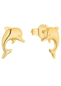 Paar Ohrstecker Amor "Dolphins", gold (goldfarben), Ohrringe, M&auml;dchen, Gelbgold 375, Paar Ohrstecker