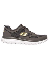 Sneaker Skechers "BURNS-AGOURA", Herren, Gr. 46, dunkelgrau, Leder, Textil, kontrastfarbene Details, Schuhe Sneaker, Schn&uuml;rschuh, Sportschuh mit Memory Foam