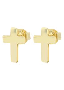 Adelia&acute;s Paar Ohrstecker ADELIA&acute;S "Damen Ohrringe &iquest; Ohrstecker Kreuz aus 925 Silber", gold, Ohrringe, Damen, Silber 925 (Sterlingsilber), Paar Ohrstecker