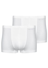 Boxer Mey "Casual Cotton", Herren, Gr. 5M, wei&szlig;, Feinripp, Obermaterial: 98% Baumwolle, 2% Elasthan, unifarben, normal, Unterhosen Boxer, ohne Eingriff, kurzes Bein, elastisch, weich