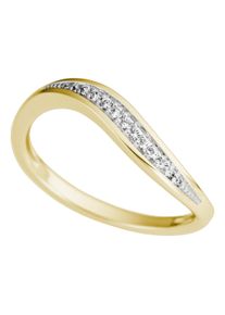 Fingerring Firetti "Schmuck Geschenk Gold 375 Damenring Goldring Fantasie" Gr. 19, gold (gelbgoldfarben, wei&szlig;goldfarben), Fingerringe, Damen, 19, 0,08 P2 = erkennbare Einschl&uuml;sse, Diamanten Gelbgold 375, 1,9mm, Diamanten, Gelbgold 375, Fingerring, mit Brillanten