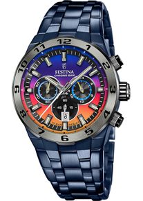 Chronograph Festina "Chrono Bike 2024 - Special Edition", blau, Armbanduhren, Herren, Chronograph, Quarzuhr, Armbanduhr, Herrenuhr, Edelstahlarmband