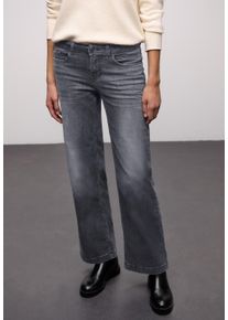 5-Pocket-Jeans Street One "Style Wide Leg", Damen, Gr. 27, L&auml;nge 32, steel grau washed, Denim/Jeans, Obermaterial: 84% Baumwolle, 13% Polyester, 3% Elasthan, unifarben, loose fit lang, Jeans 5-Pocket-Jeans, Wide Leg mit Stretch