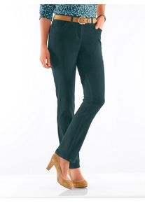 Cordhose Inspirationen, Damen, Gr. 46, Normalgr&ouml;&szlig;en, blau (petrol), 98% Baumwolle, 2% Elasthan, unifarben, lang, Hosen Cordhose