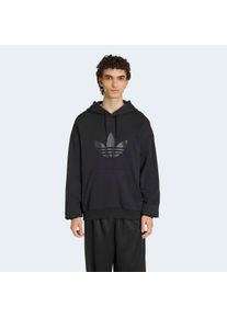 Kapuzensweatshirt adidas originals "TREFOIL HOODY", Herren, Gr. M, schwarz, schwarz, Obermaterial: 100% Baumwolle, normal, Rundhals, angesetztes B&uuml;ndchen, Sweatshirts Kapuzensweatshirt