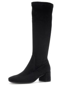 Stiefel Gabor "Milano", Damen, Gr. 40, XS-Schaft, schwarz, Textil, Veloursleder, Schuhe Stiefel, Blockabsatz, Langschaftstiefel, Schafth&ouml;he 42 cm