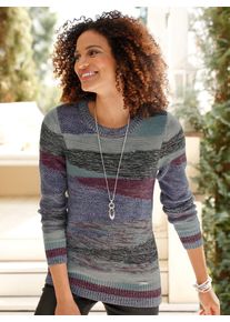 Strickpullover Casual Looks "Pullover", Damen, Gr. 50, gr&uuml;n (jade, steingrau, gemustert), 58% Polyacryl, 42% Baumwolle, gemustert, mehrfarbig, Pullover Strickpullover