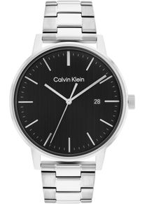 Quarzuhr Calvin Klein "LINKED", silber (silberfarben), Armbanduhren, Herren, Quarzuhr, Armbanduhr, Herrenuhr, Datum, Mineralglas, Edelstahlarmband
