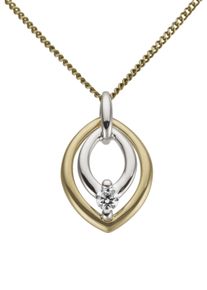 Kettenanh&auml;nger Firetti "Schmuck Geschenk Gold 585 Halsschmuck Anh&auml;nger f&uuml;r Halskette", gold (gelbgoldfarben, wei&szlig;goldfarben, gwgetoentes, wei&szlig;), Schmuckanh&auml;nger, Damen, 0,05 P2 = erkennbare Einschl&uuml;sse, Diamanten Gelbgold 585 Wei&szlig;gold 585, 0,8 g, Diamanten, Gelbgold 585, Wei&szlig;gold 585, Kettenanh&auml;nger, mit Brillant