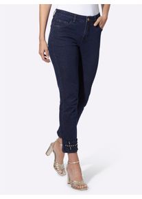 7/8-Jeans Heine, Damen, Gr. 46, Normalgr&ouml;&szlig;en, dunkelblau, 98% Baumwolle, 2% Elasthan, unifarben, 7/8-L&auml;nge, Jeans 7/8-Jeans