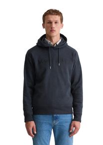 Marc O'Polo Hoodie MARC O'POLO "relaxed fit aus weicher Bio-Baumwolle", Herren, Gr. S, schwarz navy, Sweatware, Obermaterial: 100% Baumwolle, relaxed fit normal, Rippb&uuml;ndchen, Sweatshirts Hoodie, Ton-in-Ton Stickerei auf der Brust