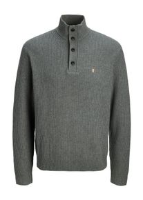 Jack & Jones Strickpullover JACK & JONES "JPRBLURICHARD KNIT HIGH NECK", Herren, Gr. XL, medium grau melange, Strick, Obermaterial: 73% Polyester, 27% Polyacryl, meliert, regular fit, hoch geschlossener Ausschnitt, Rippb&uuml;ndchen, Pullover Strickpullover