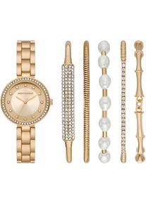 Quarzuhr Skechers "BRACELET GLITZ SET", gelb (goldfarben), Armbanduhren, Damen, Quarzuhr, Armbanduhr, Damenuhr, analog, Glassteine, Geschenkidee