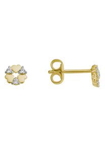Paar Ohrstecker Firetti "Schmuck Geschenk Gold 333 Ohrschmuck Ohrringe Kreis Herz", gelbgoldfarben, Ohrringe, Damen, 4,5mm, 0,06 P2 = erkennbare Einschl&uuml;sse, Diamanten Gelbgold 333, Diamanten, Gelbgold 333, Paar Ohrstecker, mit Brillanten