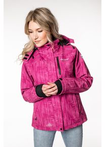Softshelljacke DEPROC Active "CHICOPEE WOMEN", Damen, Gr. 40/42 (M), lila (purpurviolett), 96% Polyester; 4% Elasthan, Windstopperb&uuml;ndchen mit Daumenl&ouml;chern,mit Schneefang,mit verstellbarem Klettverschluss, Jacken Softshelljacke, auch in Gro&szlig;en Gr&ouml;&szlig;en erh&auml;ltlich